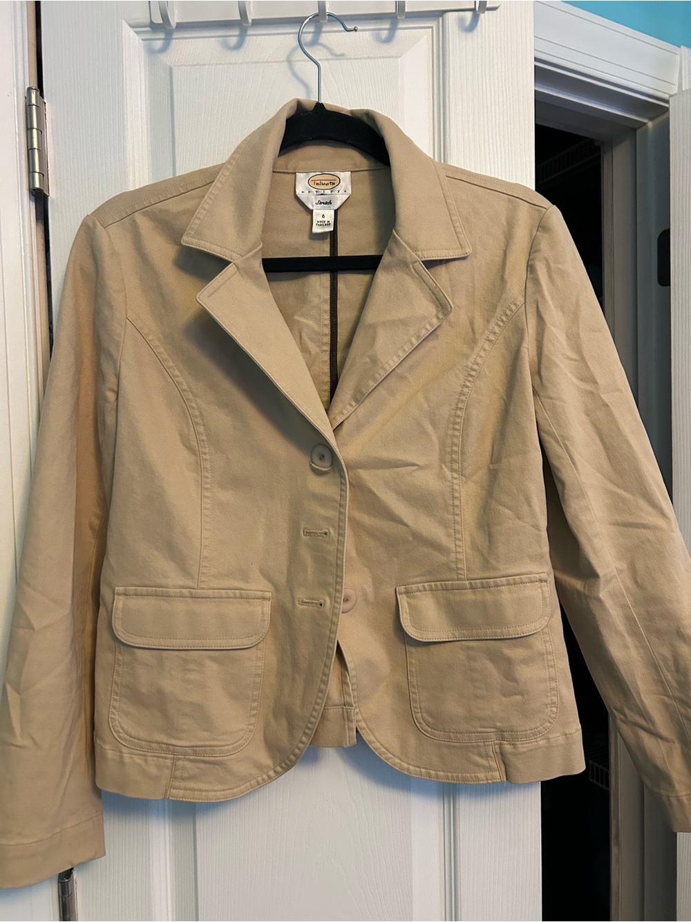 Talbots Khaki/Tan Cotton Blazer Jacket